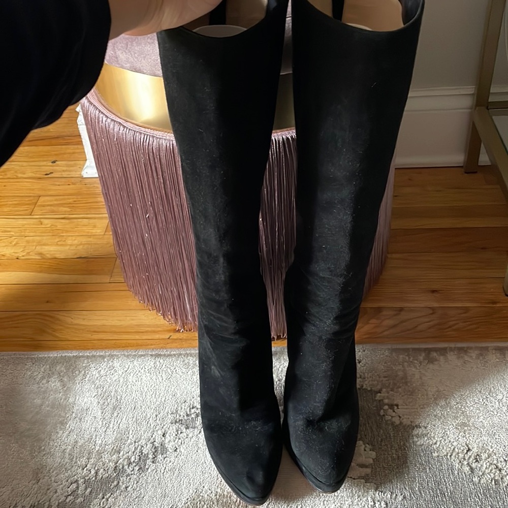 Christian Louboutin Black Suede Bourge Boots *Size 41.5*